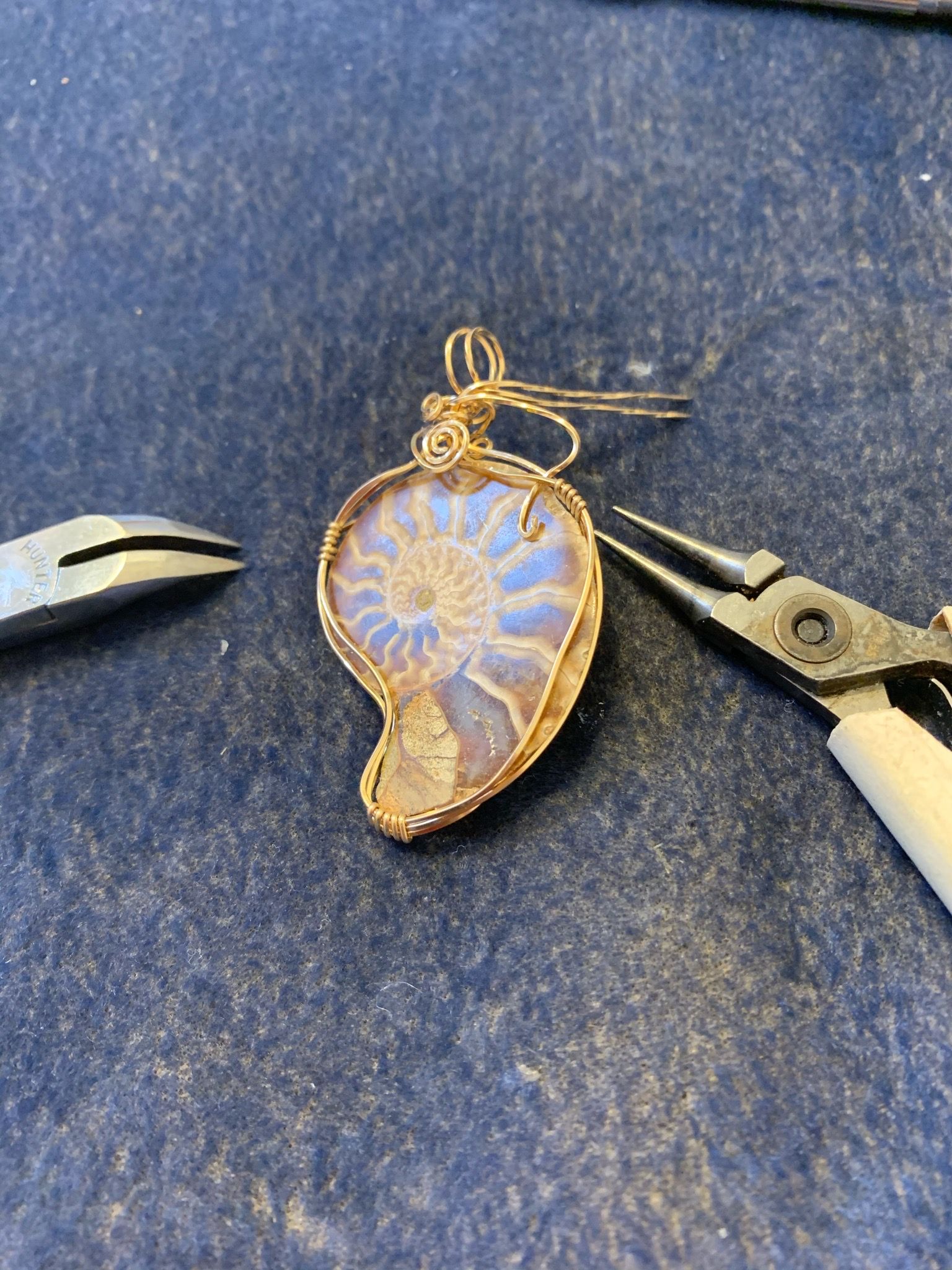 Wire wrapping a shell
