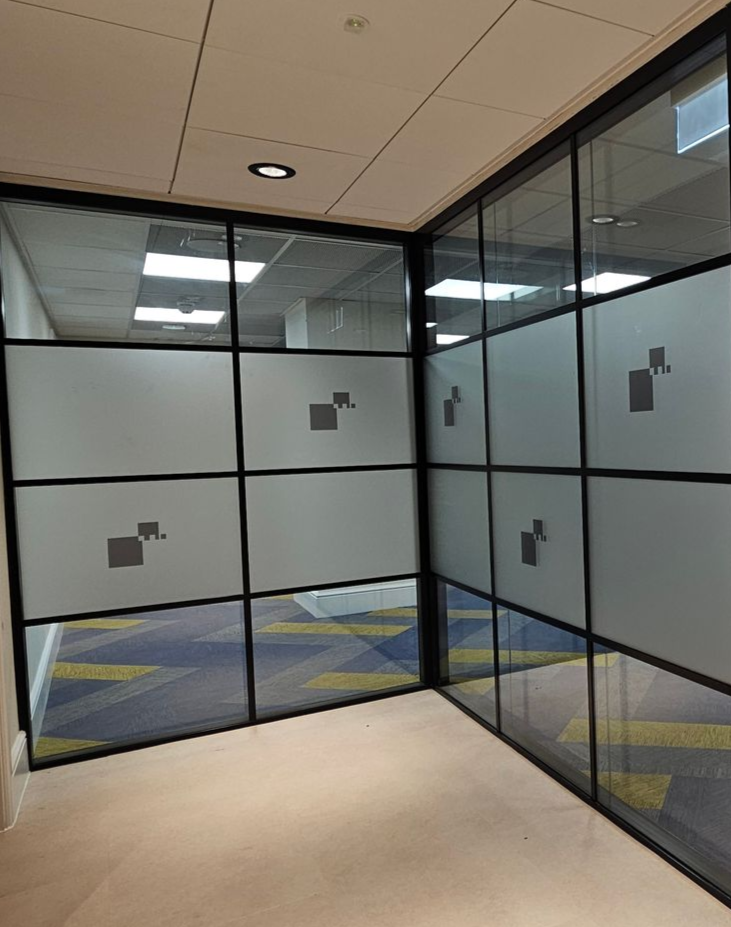 E30 (30/0) Aluminium Double Glazed Fire Screen including Banded / Crittall Style Bars in Newcastle
