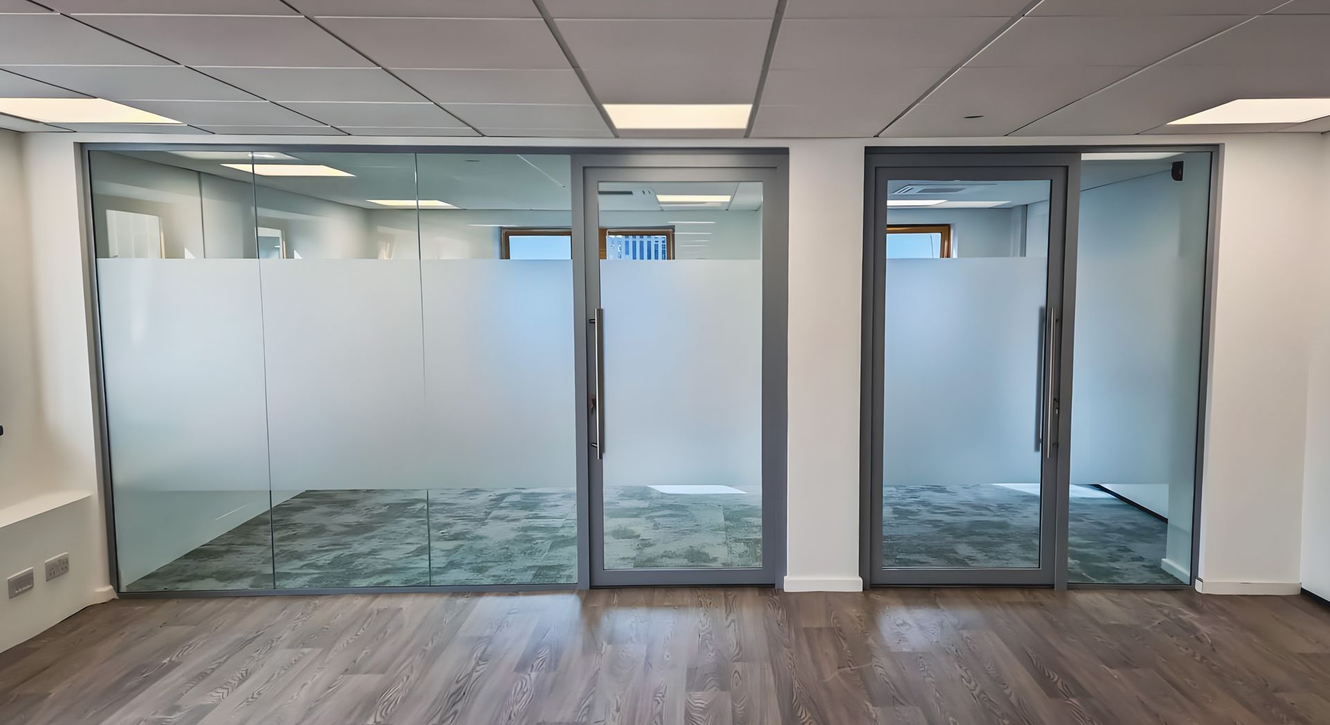 Acoustic Office Glass Partition Project with Acoustic Framed Glass Doors in Gosforth, Newcastle