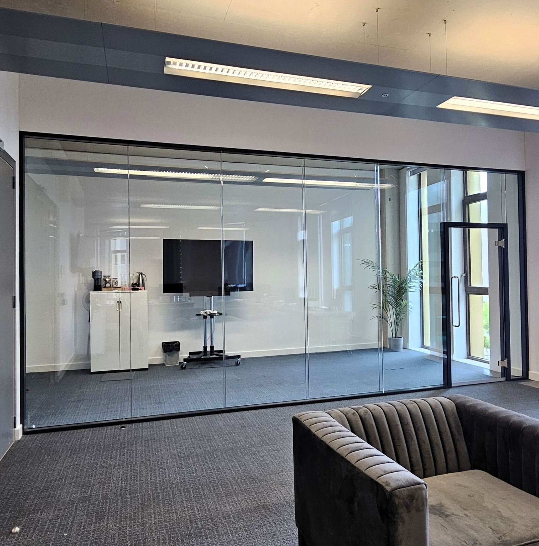Clear Divide Glass Partitions installation of double glazed acoustic glass partition in Newcastle offices