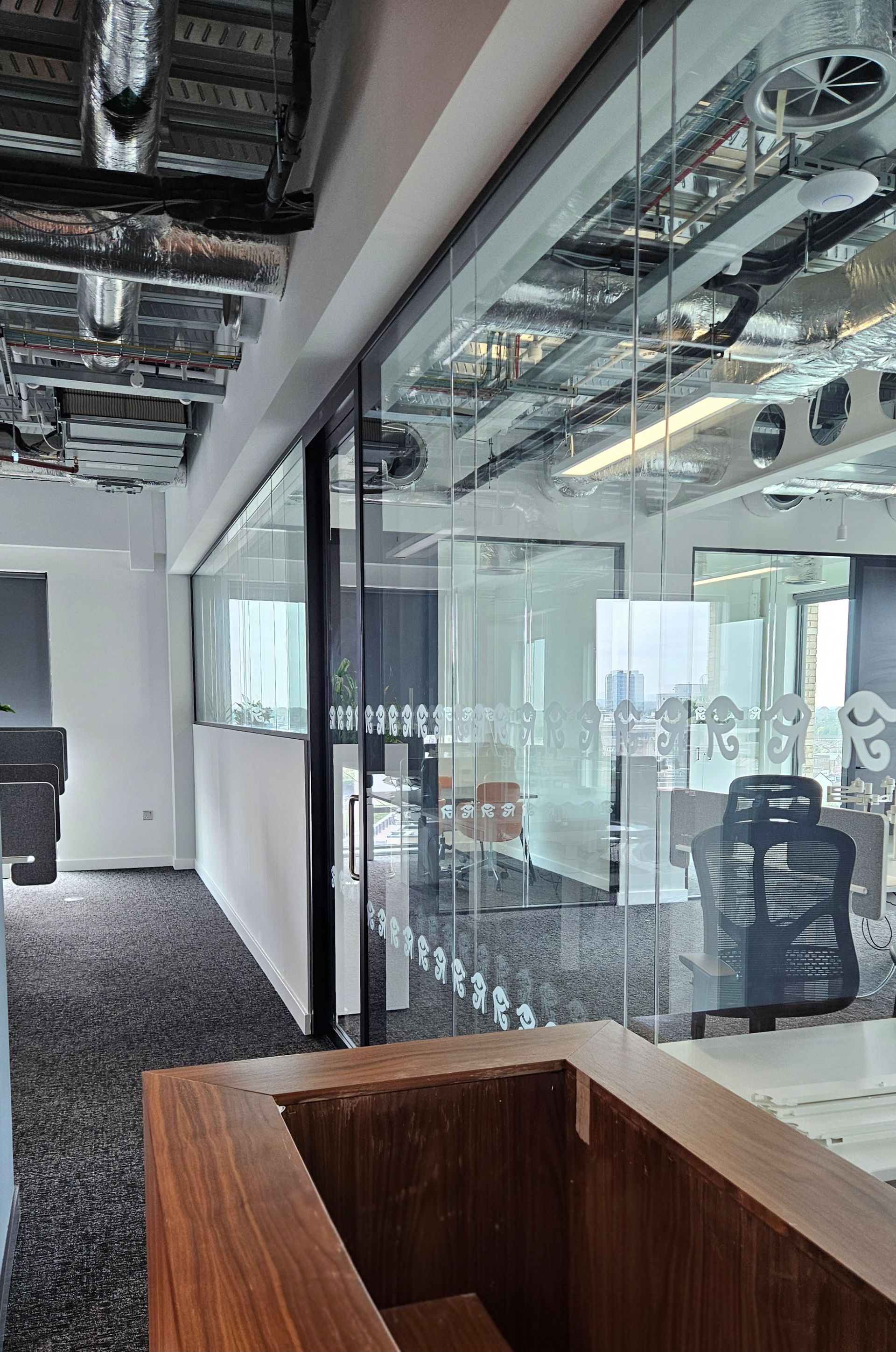 Bespoke manifestation installed on commercial glass partitions in Middlesbrough