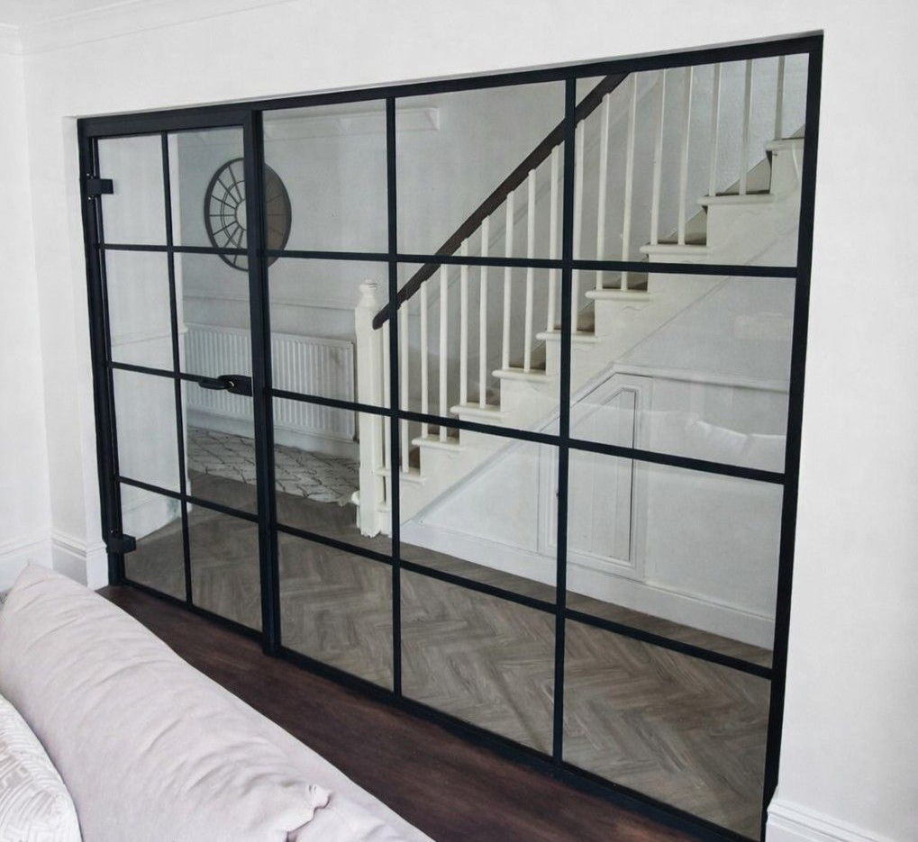 Crittall style glass door in a residential installation in Tyne Mouth
