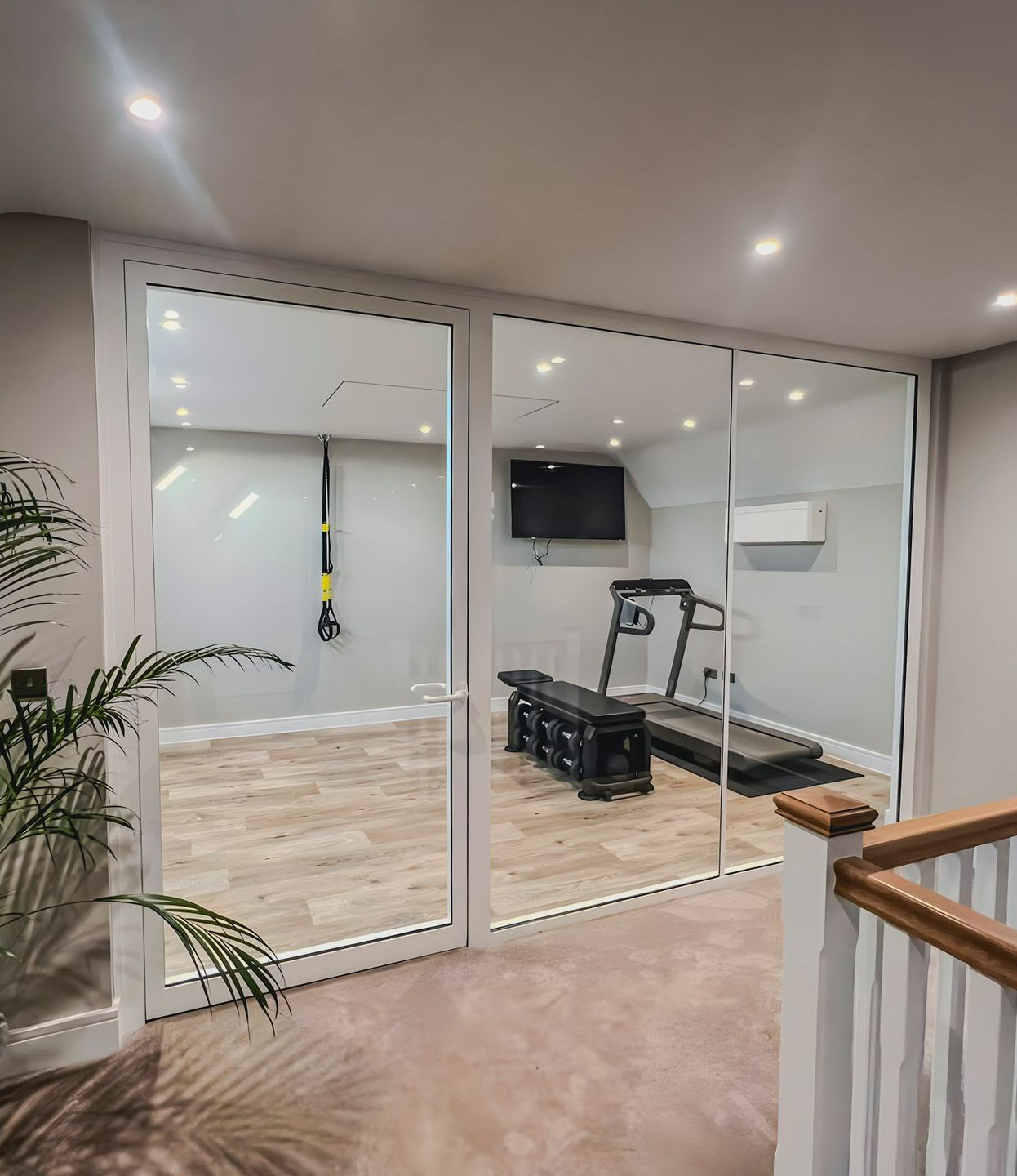 Fire Screen and Fire-rated glass door in a residential setting