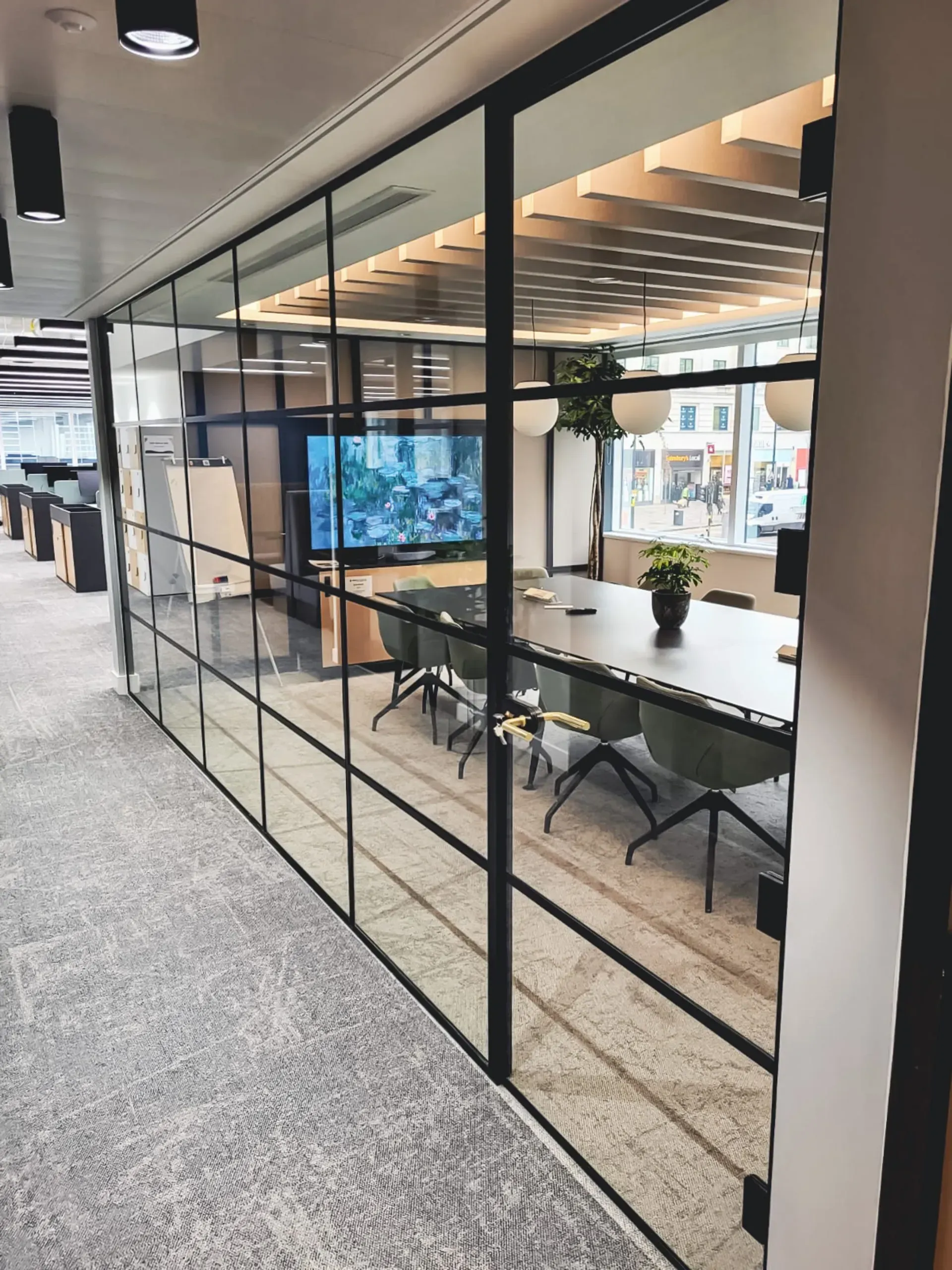 Crittall Style Glass Partition for a Boardroom