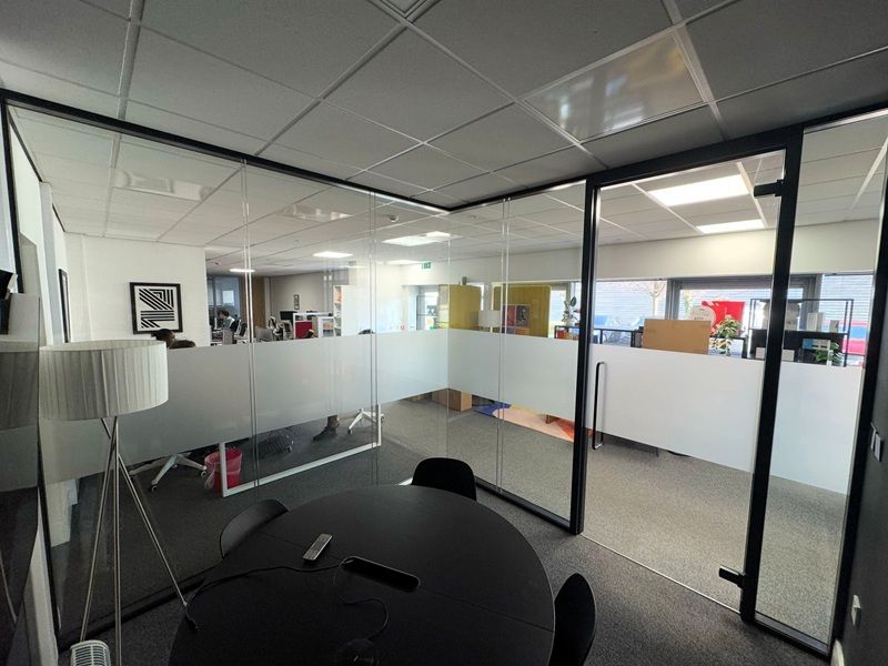 Double glazed corner office partition installed in Newburn, Newcastle