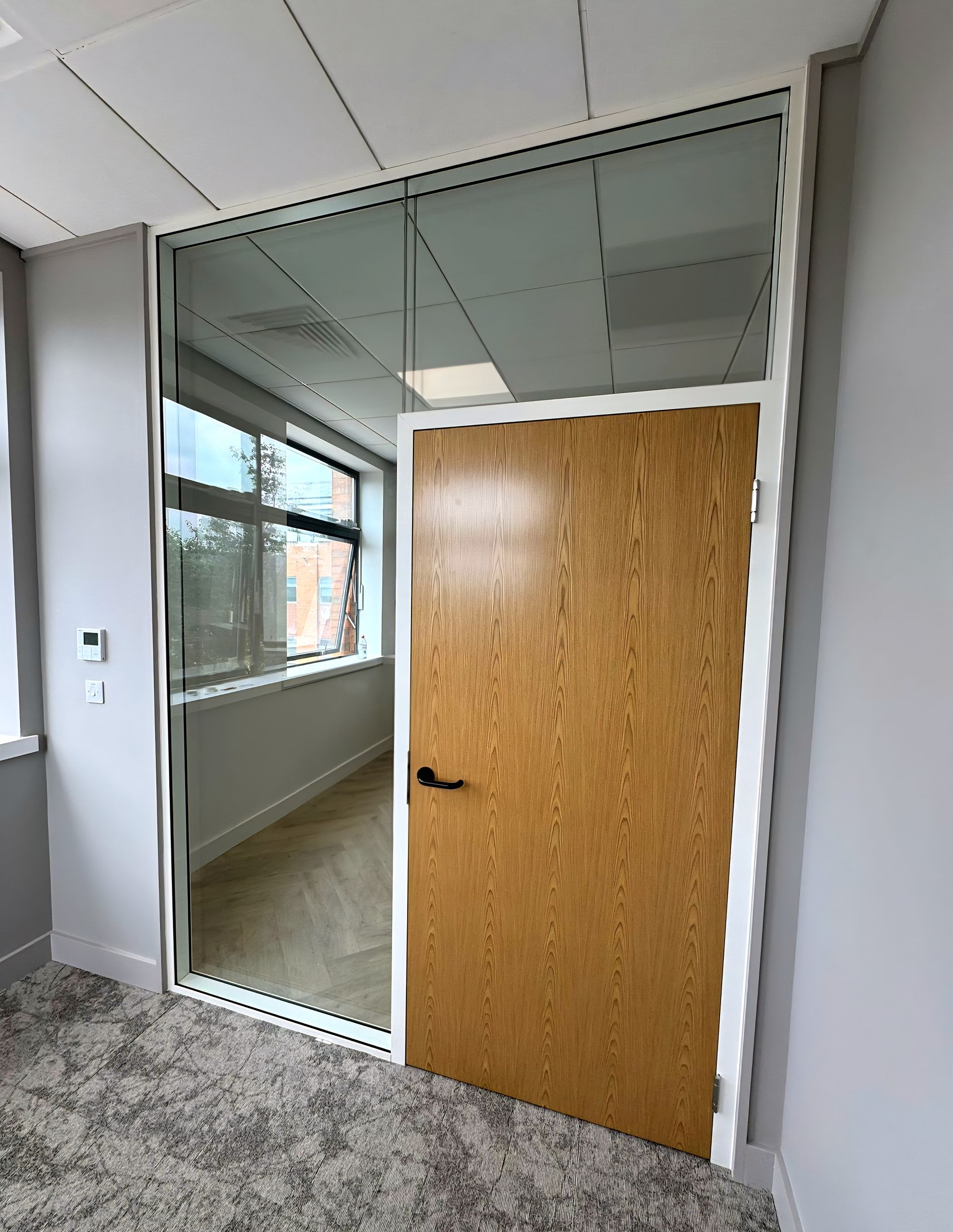 Double Glazed Acoustic Glass Partition installed in Stockton, Teeside