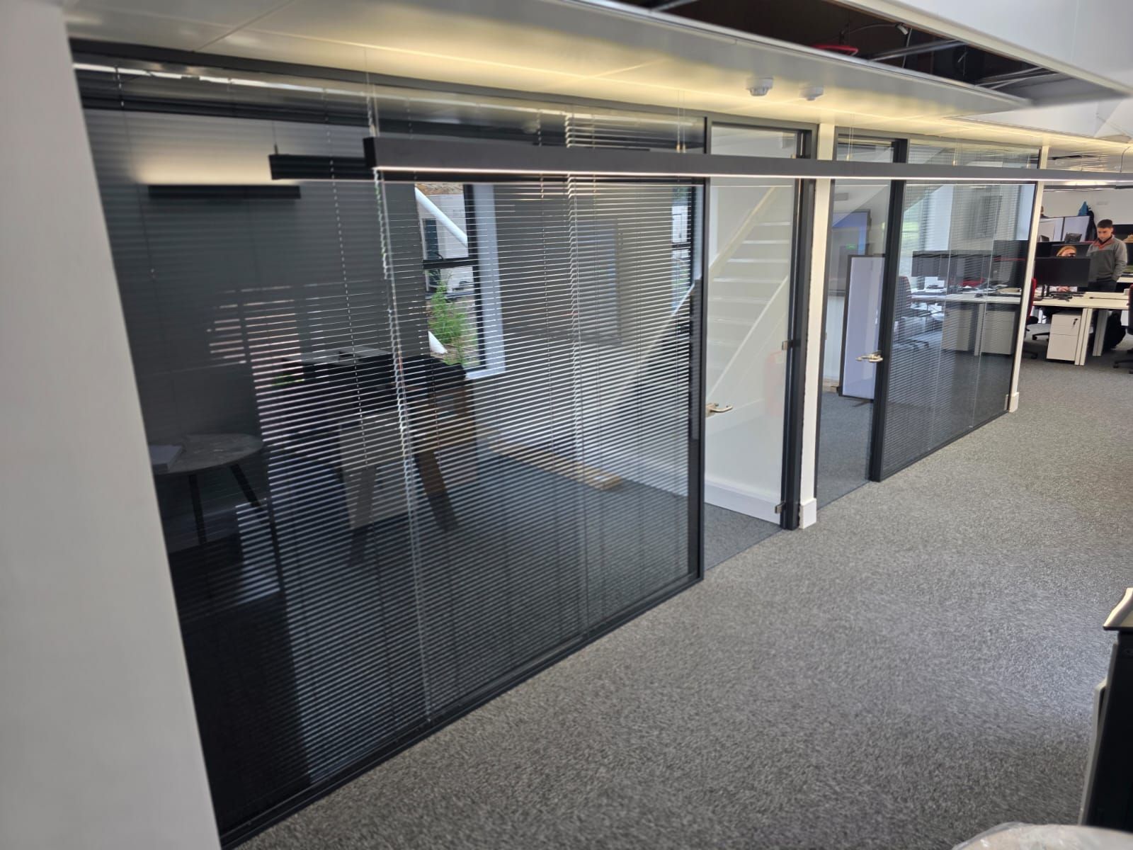 Acoustic double glazed office partition installation by Clear Divide