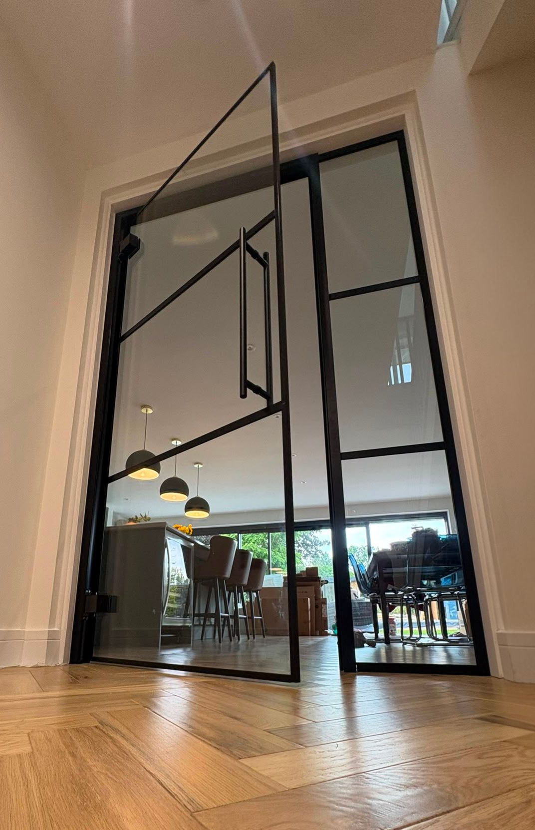Glass Door in Residential setting installed in Tynemouth by Clear Divide