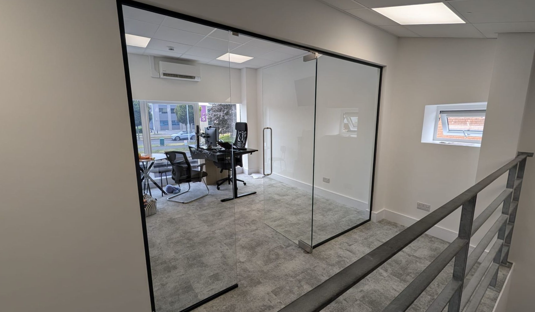 Commercial glass partition installation Gateshead