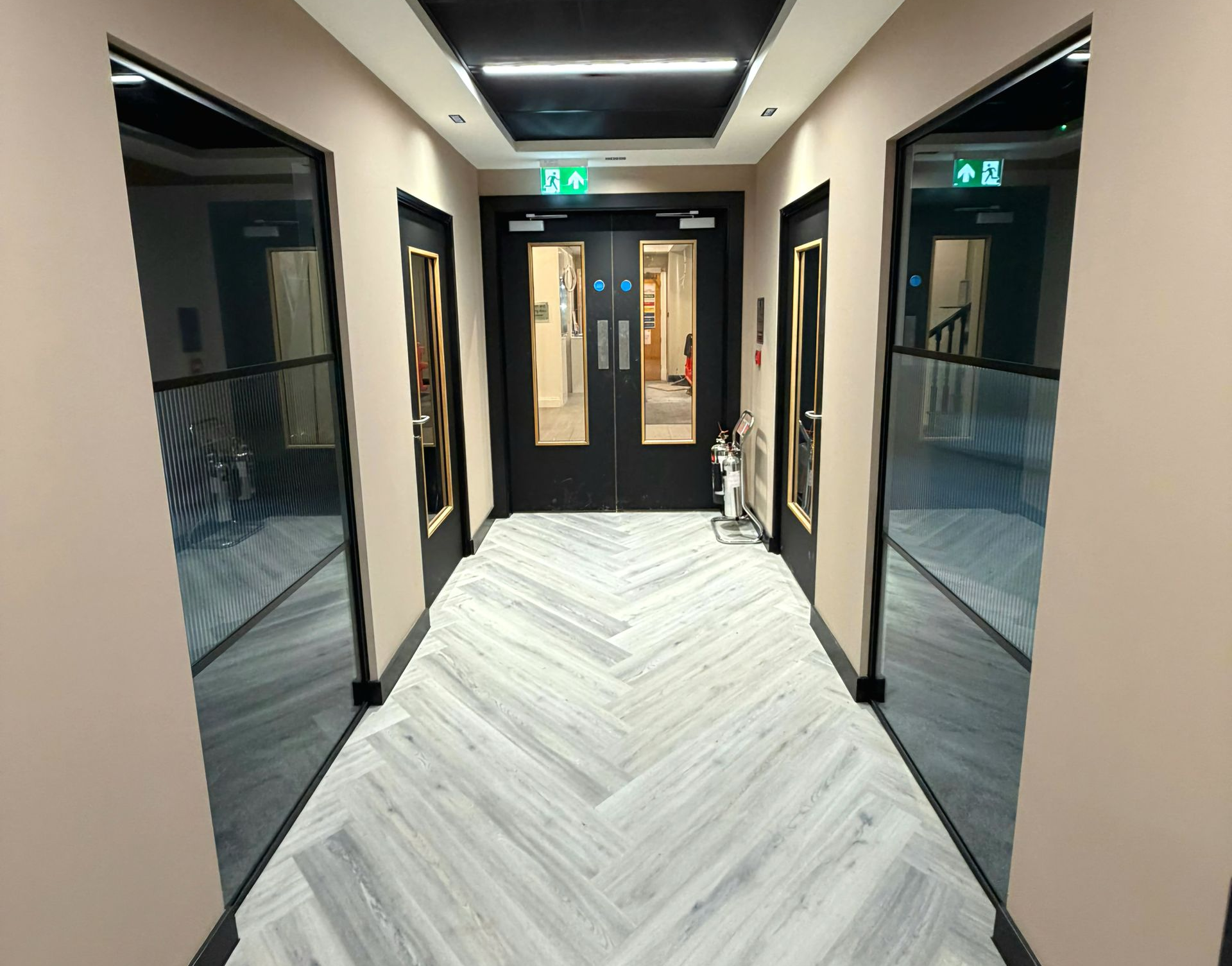 Industrial style glass office partitions Ascot Berkshire installation 