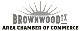 Brownwood Area Chamber of Commerce logo with stylized sun rays above text