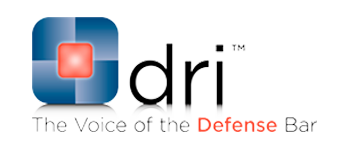 A logo for dri the voice of the defense bar