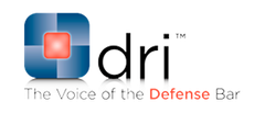 A logo for dri the voice of the defense bar