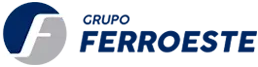 Logotipo do GRUPO FERROESTE em azul e cinza com um ícone estilizado 
