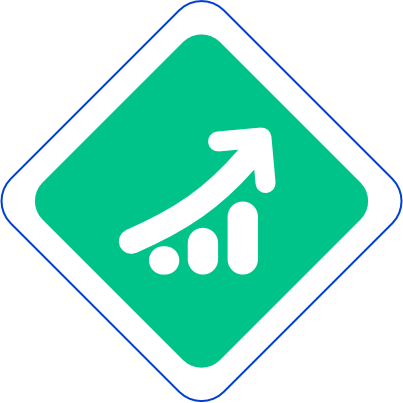 Ícone de gráfico ascendente.