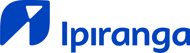 Logotipo da Ipiranga com ícone azul e marca denominativa azul sobre fundo branco.
