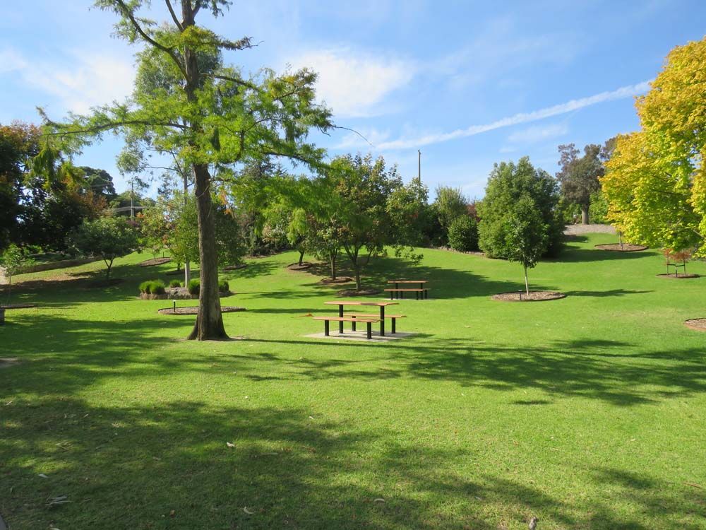 Green Park with Trees and Picnic Tables — NBM Constructions in Wodonga