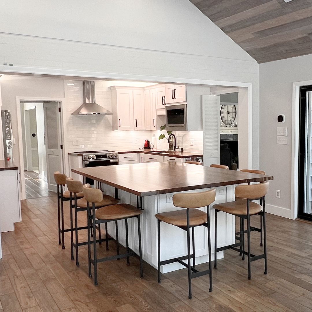 Kitchen Remodel with Exposed Living Room