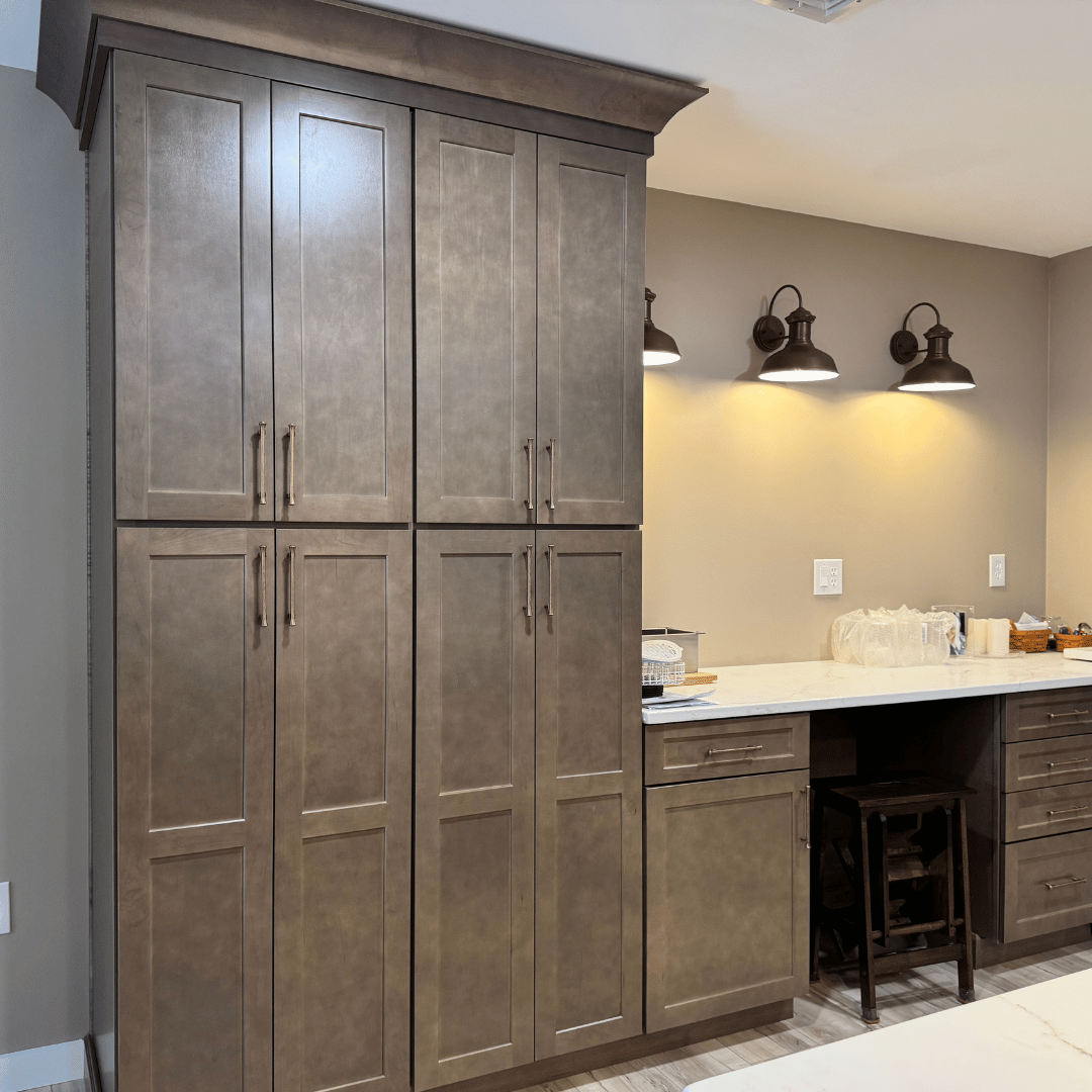 Kitchen Renovation with Large Custom Cabinets.