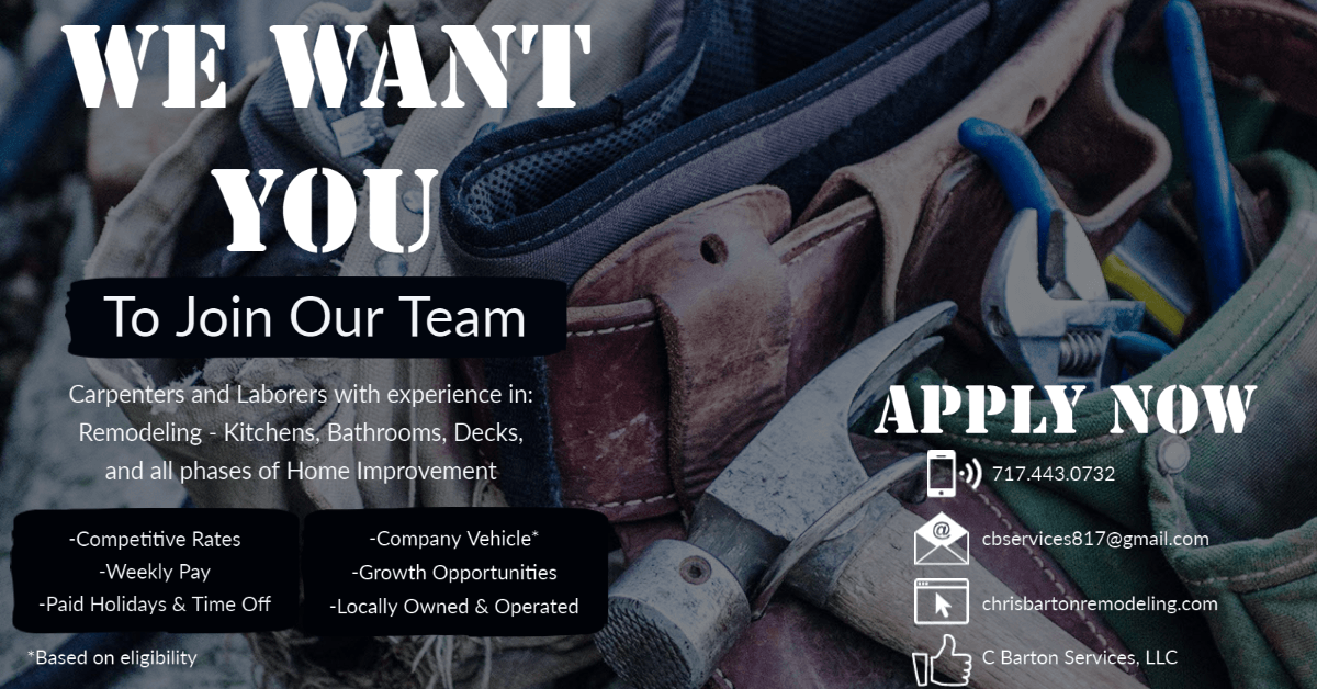 Experienced Carpenters — New Cumberland, PA — C Barton Services, LLC