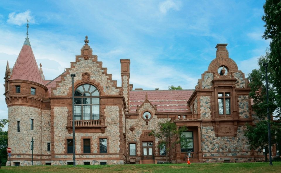 Large stone building in Wellesley, MA