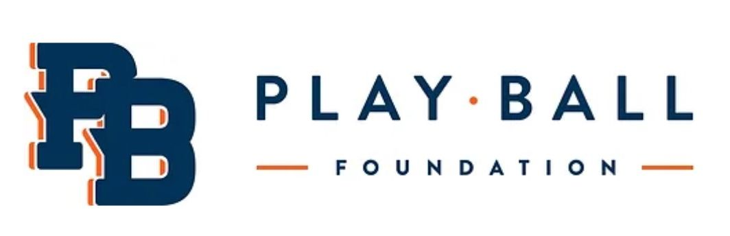 Blue “PB” logo with “PLAY·BALL FOUNDATION” text on a white background