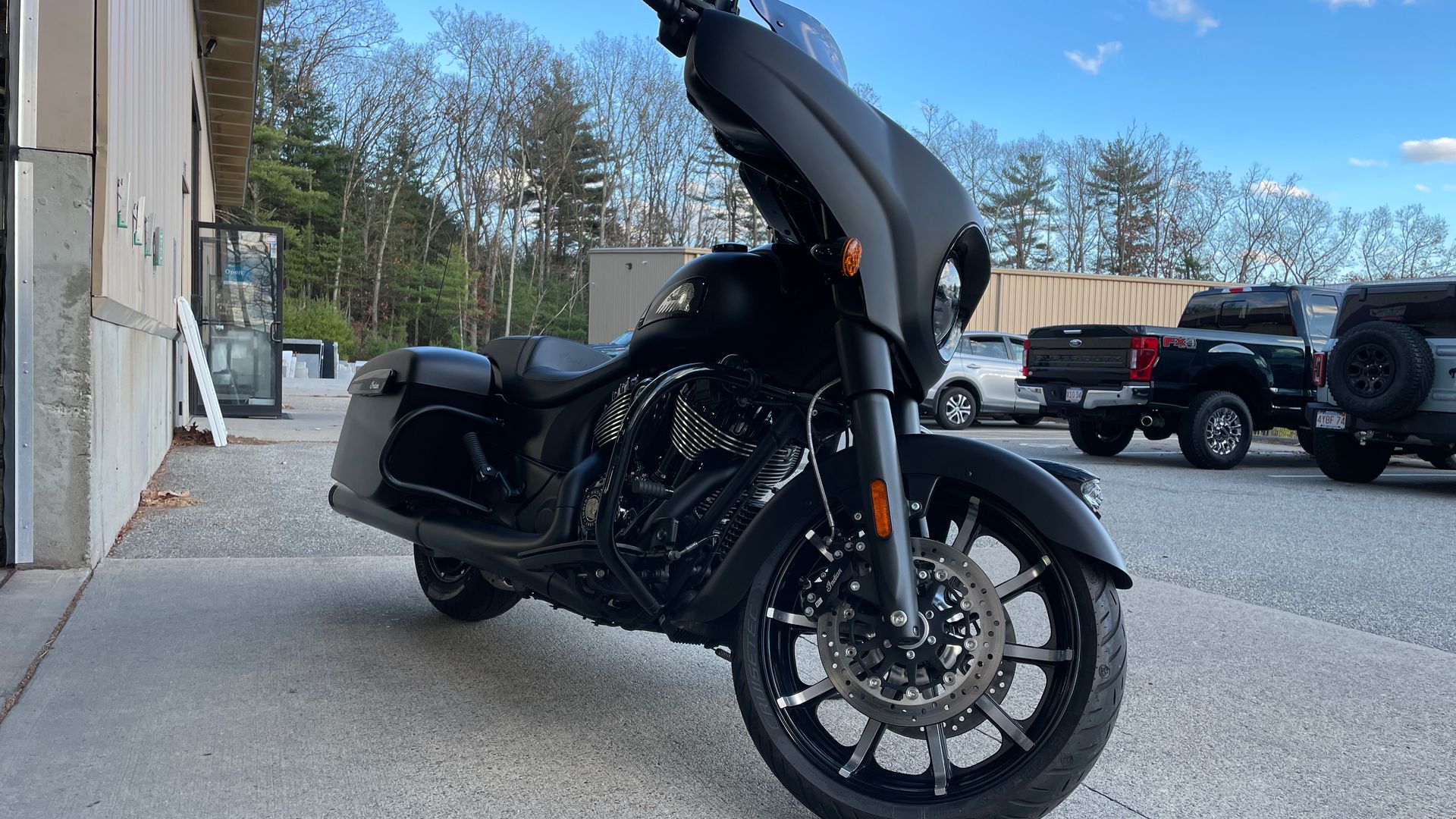black motor cycle