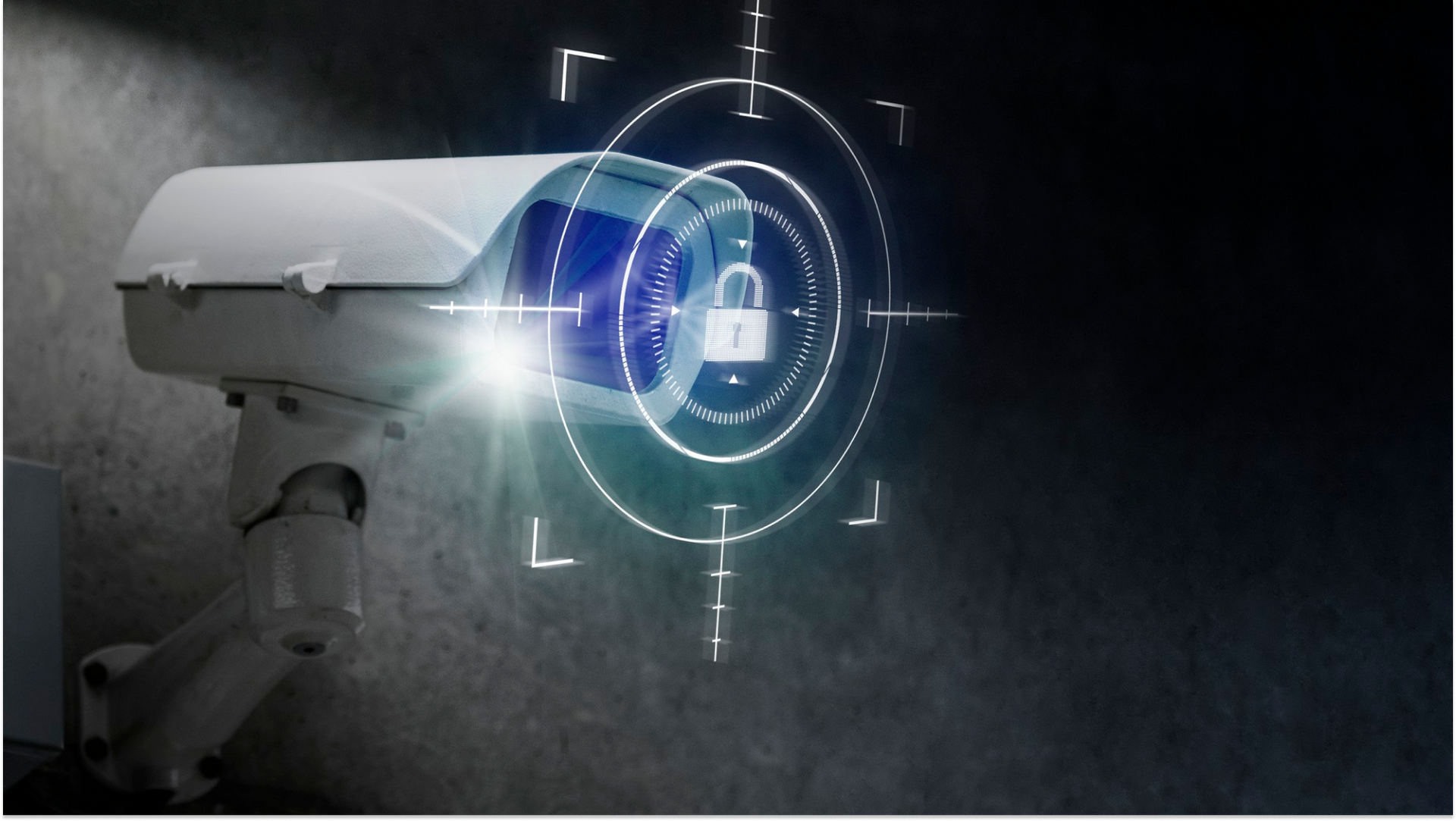 security camera with graphic