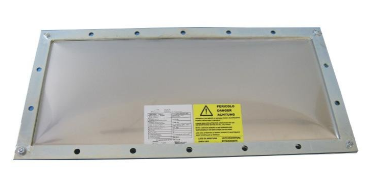 Pannello antiesplosione Aircom dotato di flangia