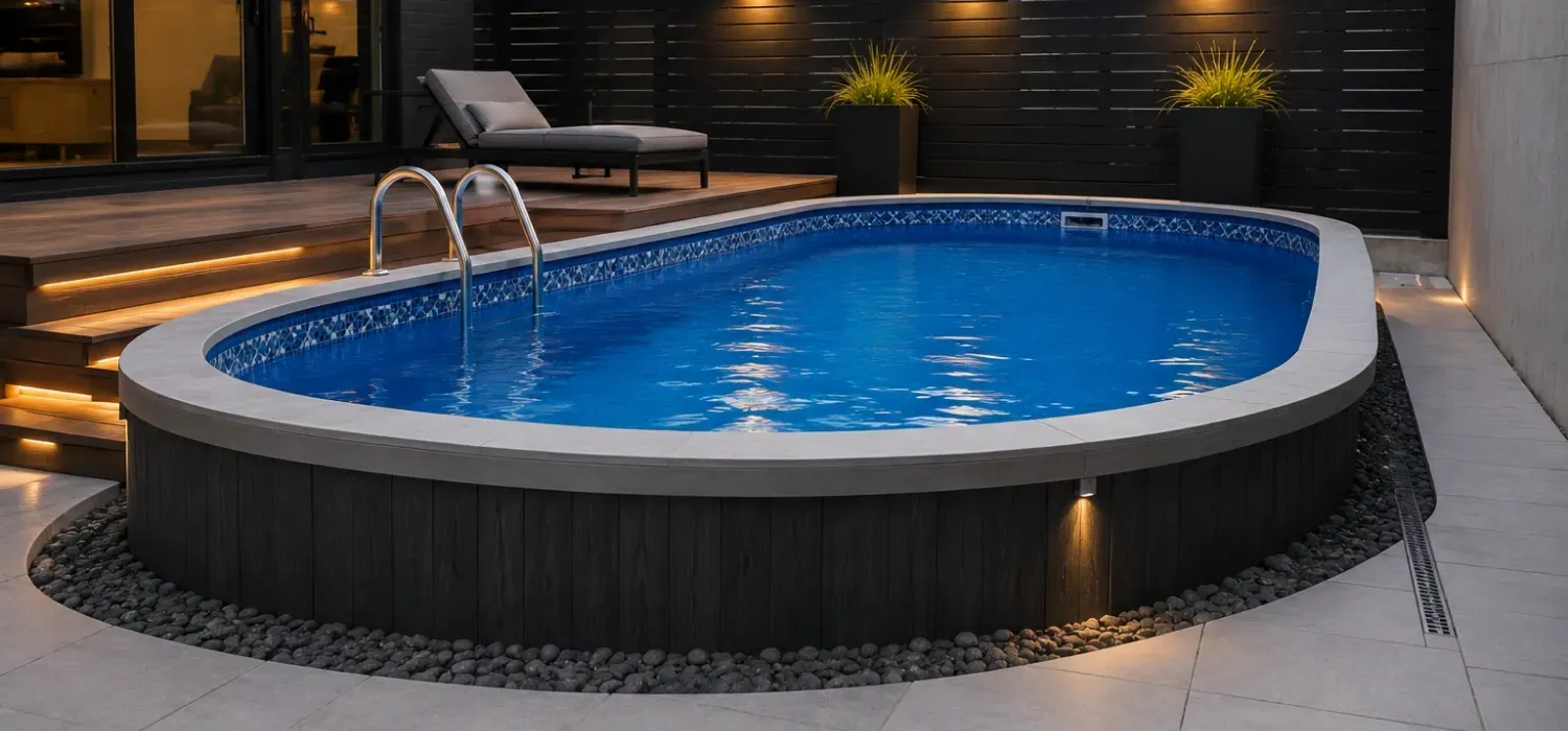 aerial view of a swimming pool