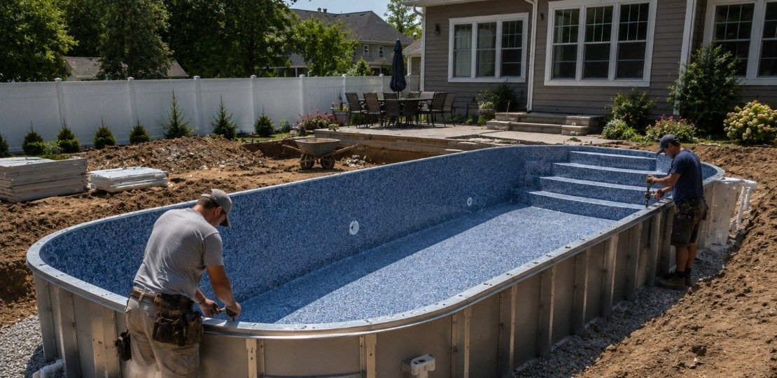 outdoor swimming pool installation