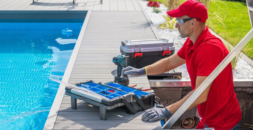 preparing the equipment for pool maintenance