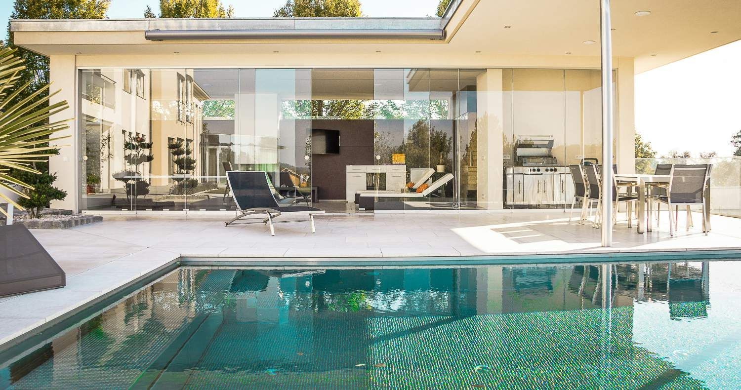 modern house with swimming pool