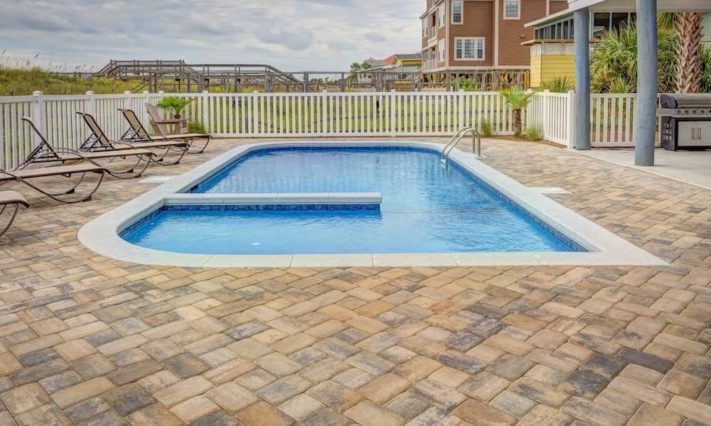 Open backyard pool