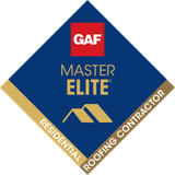 A logo for a certified residential roofing contractor