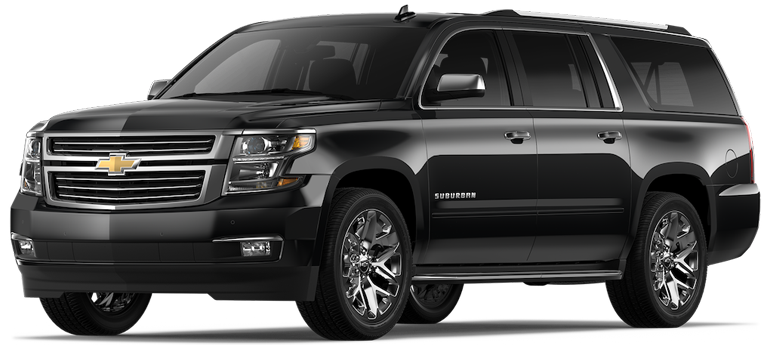 Black Chevrolet SUV on a white background, front-left view