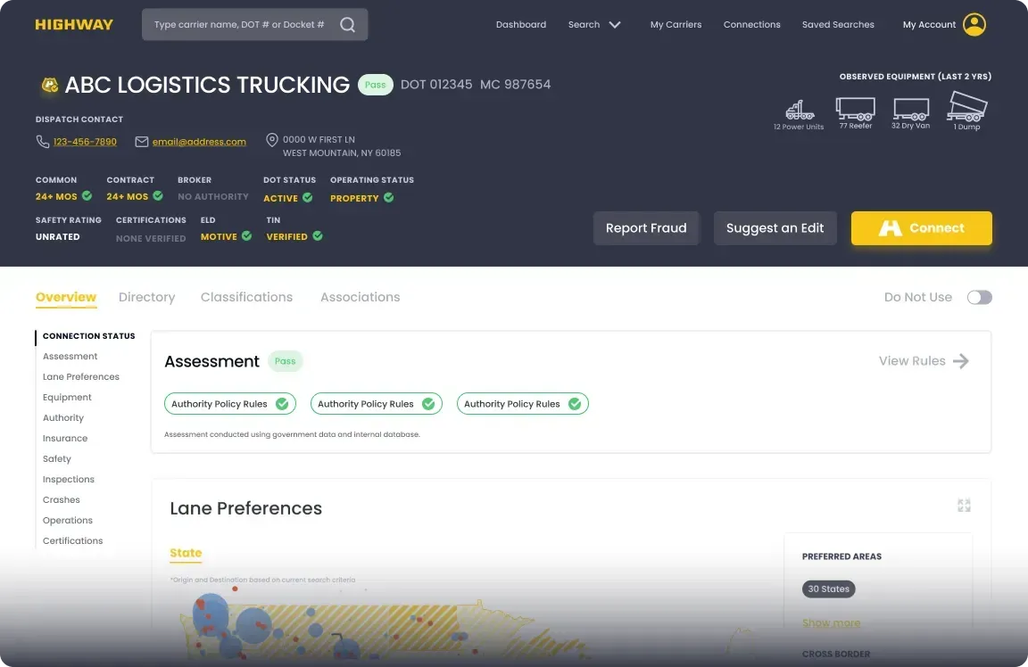 EZ Loader and Highway Connect integration for automated carrier onboarding and compliance