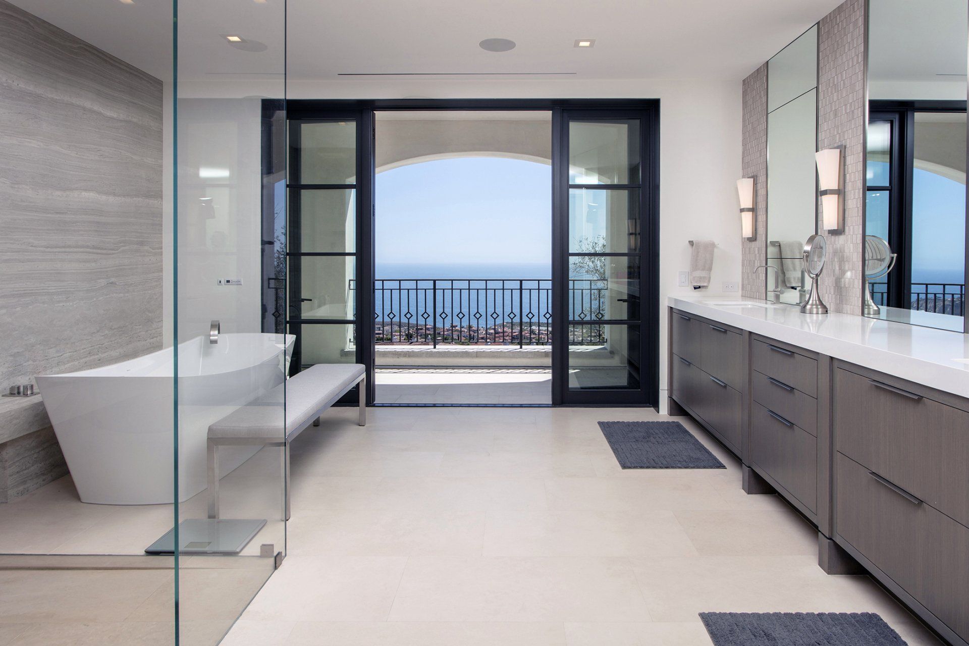 Interior of a Contemporary Spanish Revival house in Corona Del Mar, CA designed by Homer Oatman