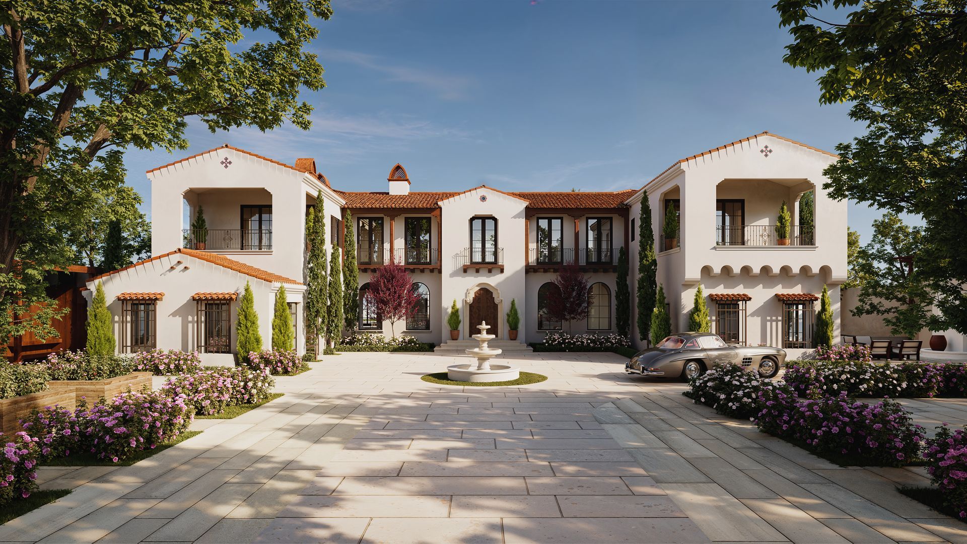 Rendering of a spanish revival estate