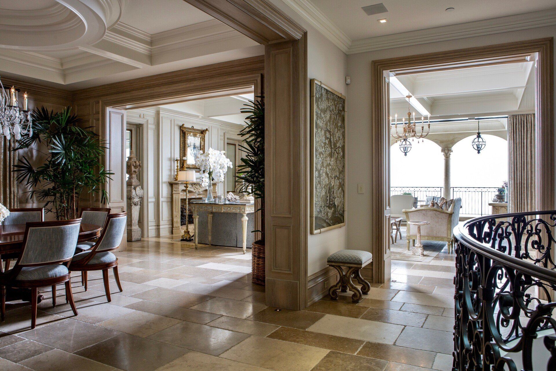 Interior of a Provence villa located in Dana Point designed by Oatman Architects