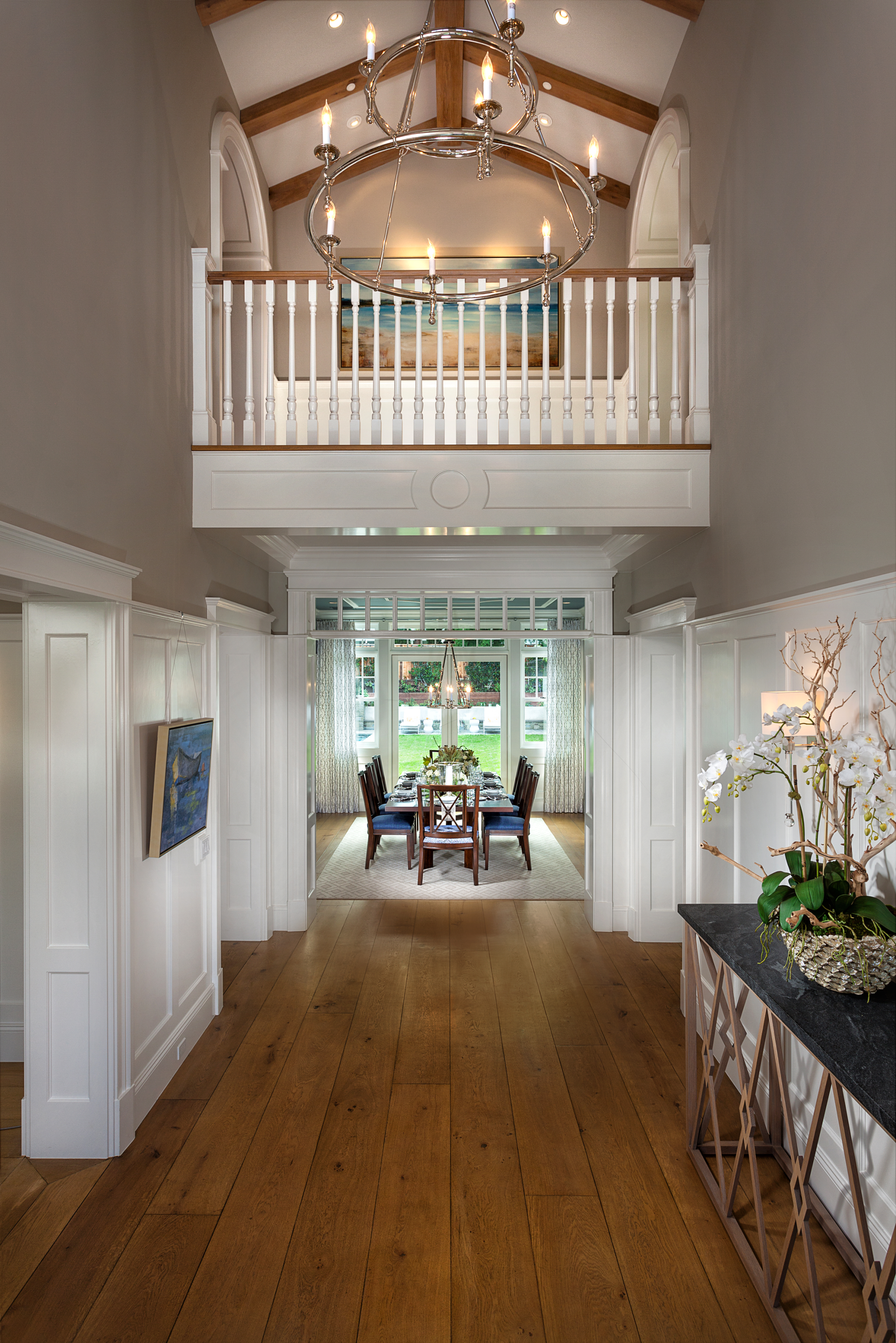 Hallway in a Newport Beach house designed by Oatman Architects