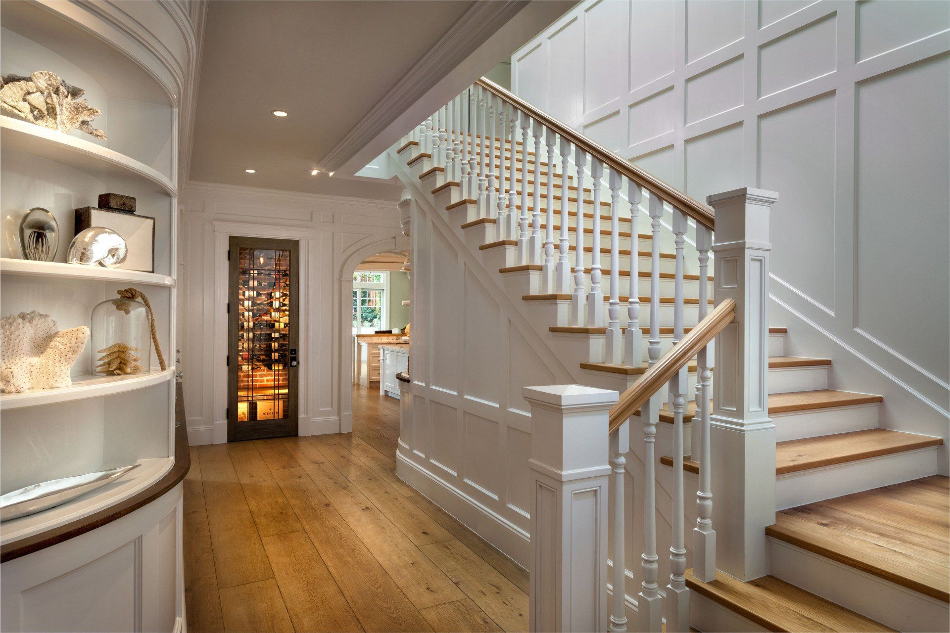staircase in a Newport Beach house designed by Oatman Architects