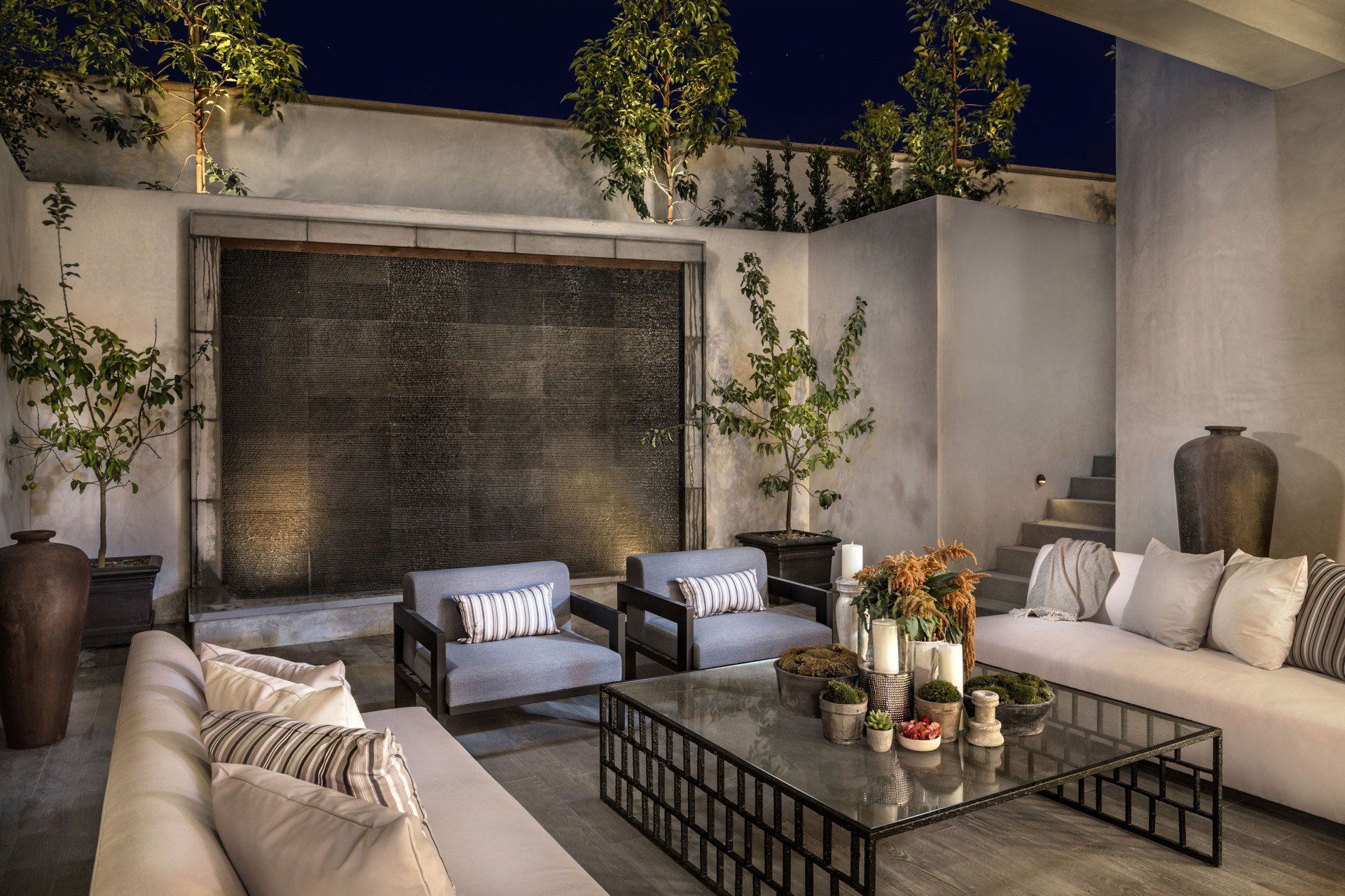 Exterior of a formal Italian style home in Crystal Cove designed by Oatman Architects