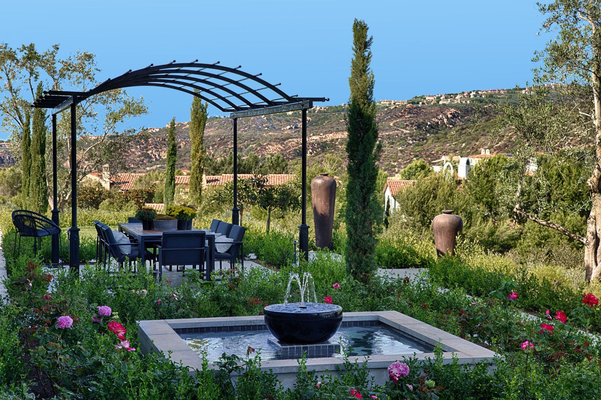 Exterior of a formal Italian style home in Crystal Cove designed by Oatman Architects