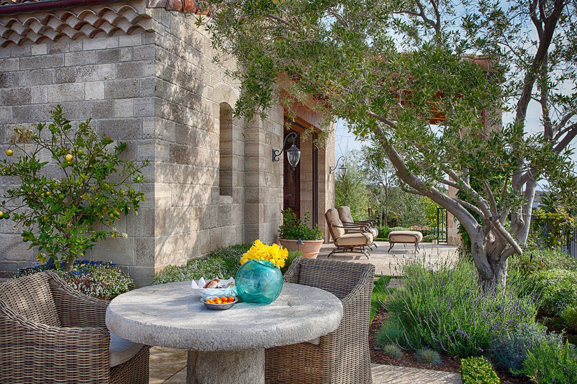 Exterior of a ROMANESQUE HILLTOP VILLA in Dana Point designed by Oatman Architects