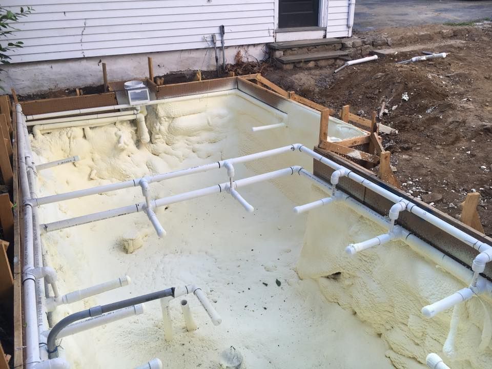spraying foam outdoor
