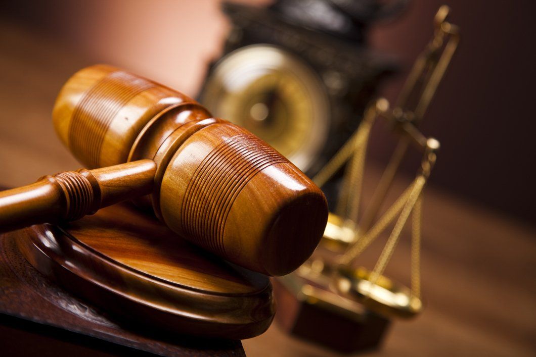 Mallet of judge on the table