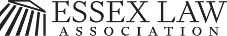 A black and white logo for the essex law association