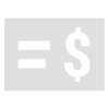 A white icon of a dollar sign on a gray background.