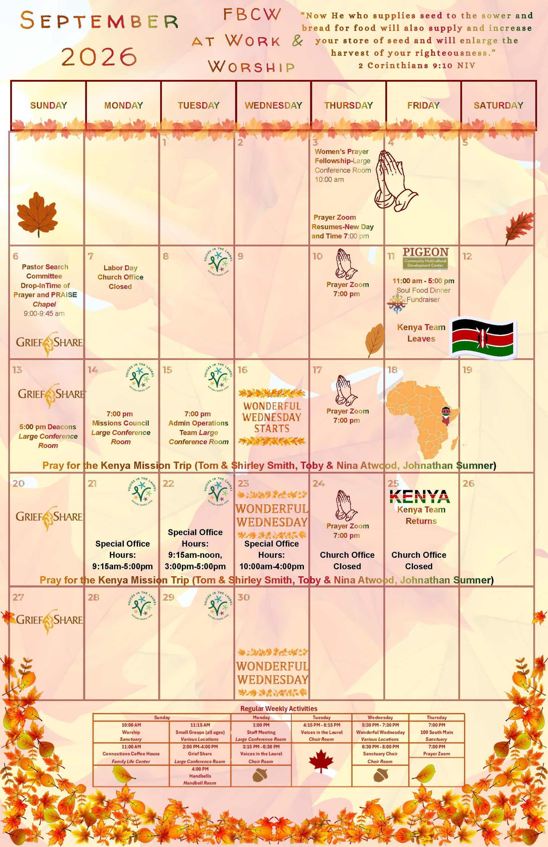 December 2025 calendar with festive decorations and holiday themed events.